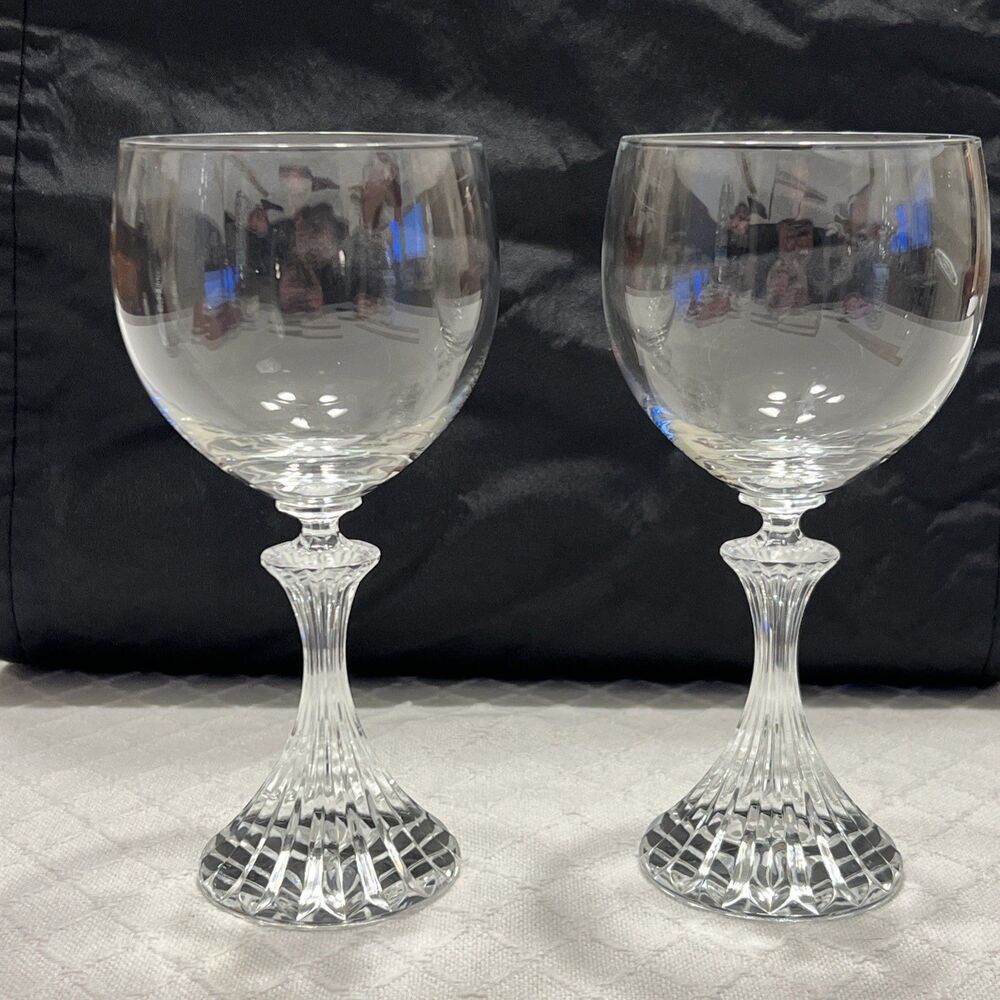 Set of Two (2) Discontinued/Replacement THE RITZ By MIKASA Crystal Water Goblets